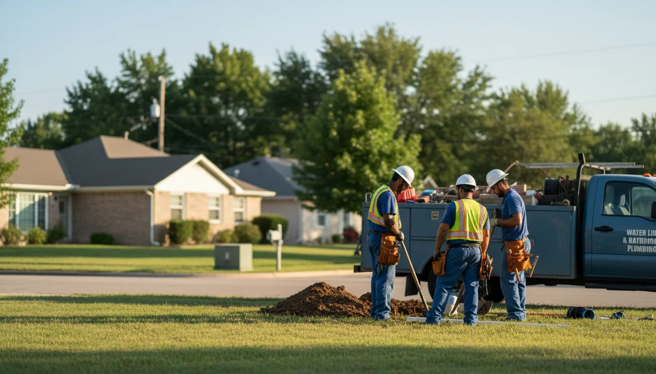 Residential water line and bathroom plumbing service in Clearwater, KS